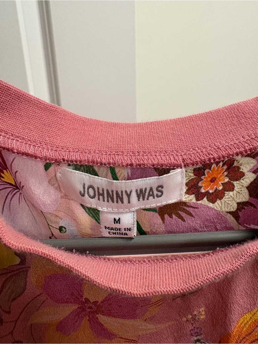 Johnny Was Pink Floral Scoop Neck Tee - Picture 3 of 4